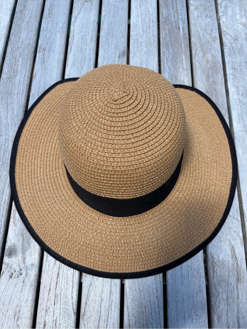 Magid Straw Garden Ribbon Hat Tan with Black Ribbon - Picture 2 of 7